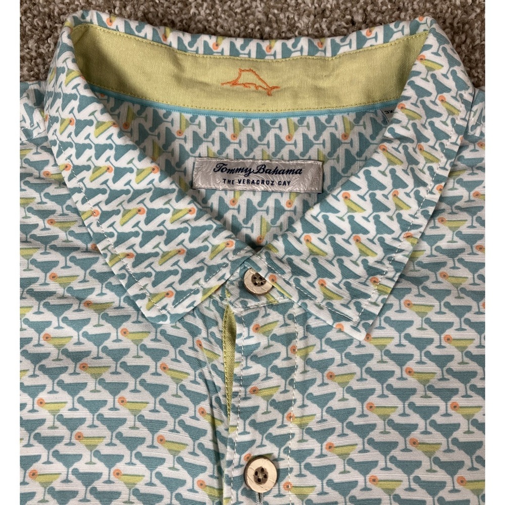Tommy‎ Bahama Veracruz Cay Shirt Men's 3XLB Short Sleeve Martini Glass Cocktails